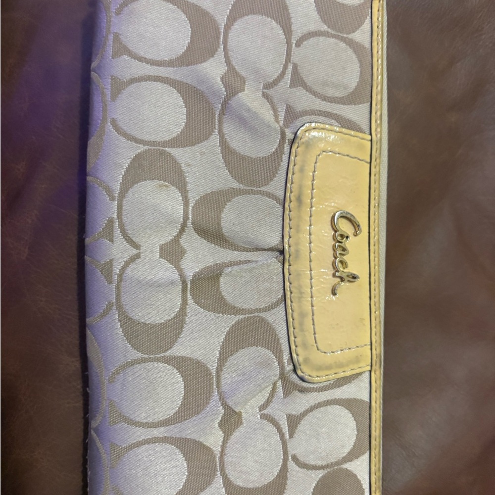 Coach Signature Beige Clutch